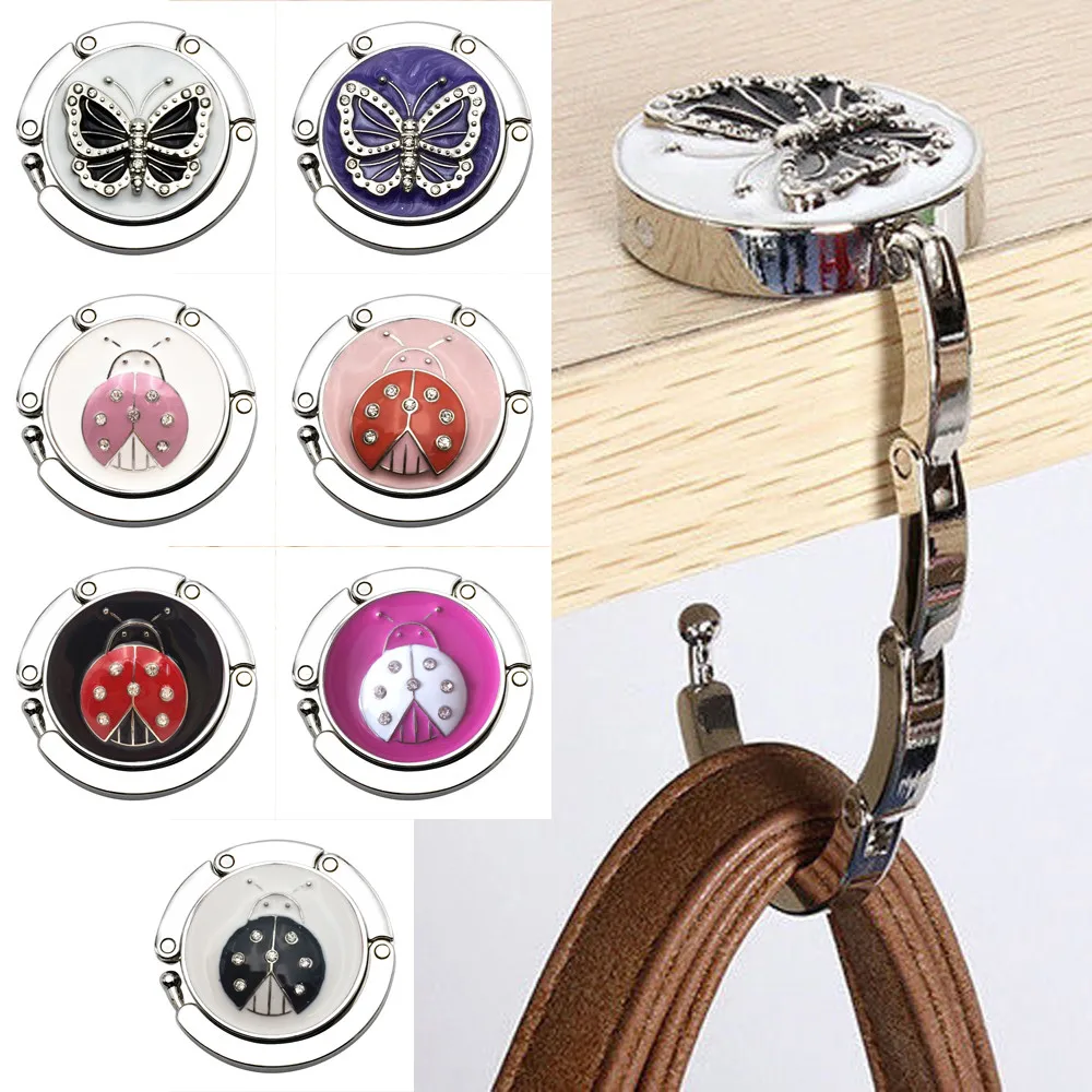 Mini Butterfly Beetle Folding Hanger Holder Table Hook for Purse Handbag Utility