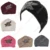 2017 New Fashion Ladies Metal Jewel Accessory Winter Warm Floral Turban Soft Knit Beanie Crochet Headwrap Women Hat Cap