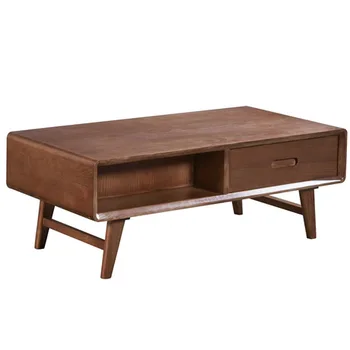 

End Tables Living Room Furniture ash solid wood coffee table sofa side table high end wooden TV stand mesa centro 120*60*45 cm