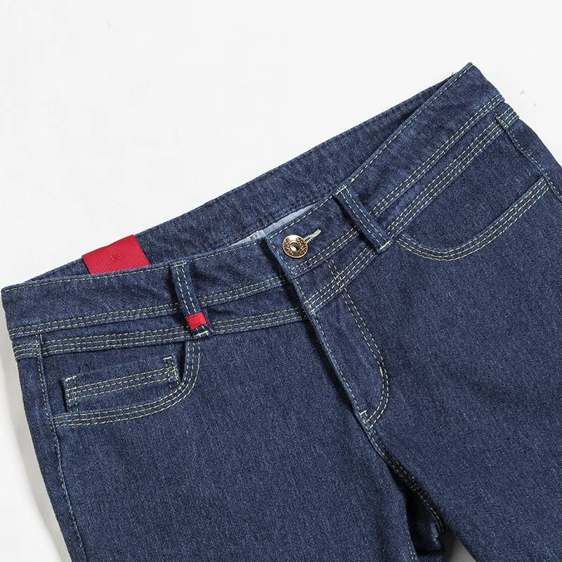 Повседневное манжетами для женщин обтягивающие джинсы Slim Fit высота талии