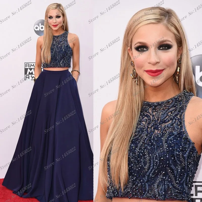 Buy Red Carpet Dresses Navy Blue Two Piece Prom