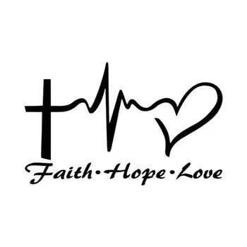 

14.6CM*9CM Personality Jesus HOPE LOVE FAITH Prayer Creative Vinyl Car stickers C5-0320