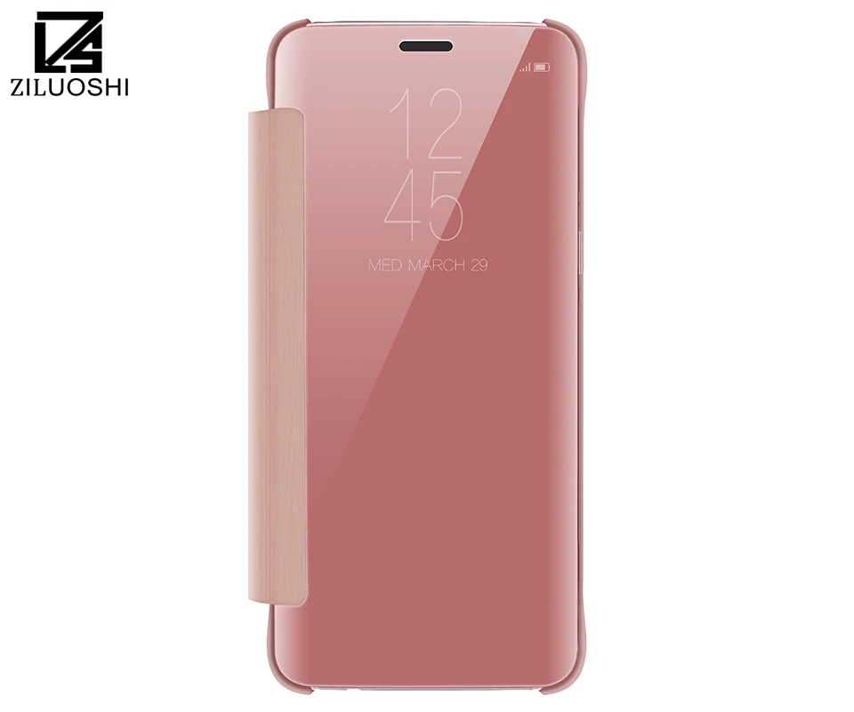 

Luxury Plated Mirror Flip Case For Samsung Galaxy S9 S8 Plus S7 Note 8 A8 A5 2018 J310 J530 A520 Phone Case Clear Full Cover