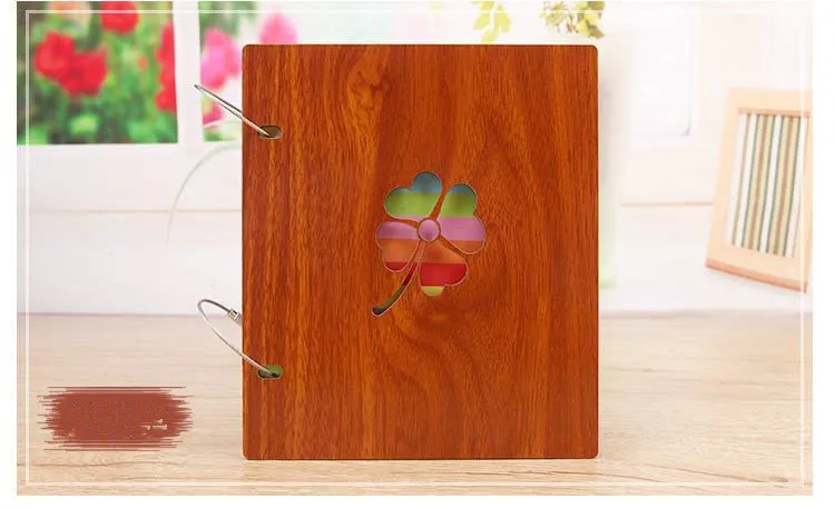 Фотоальбом с деревянной обложкой для детей, Скрапбукинг для 5 дюймов, фотоальбом для креативной поминовения, подарок на день рождения с изображением медведя