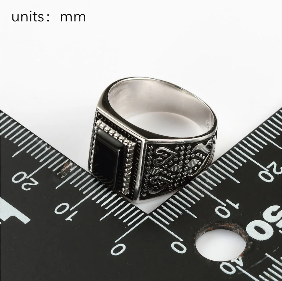 Eulonvan Vintage wedding rings silver 925 men Sterling Silver jewelry engagement male Black Cubic Zirconia S-3808 size 7 8 9 10