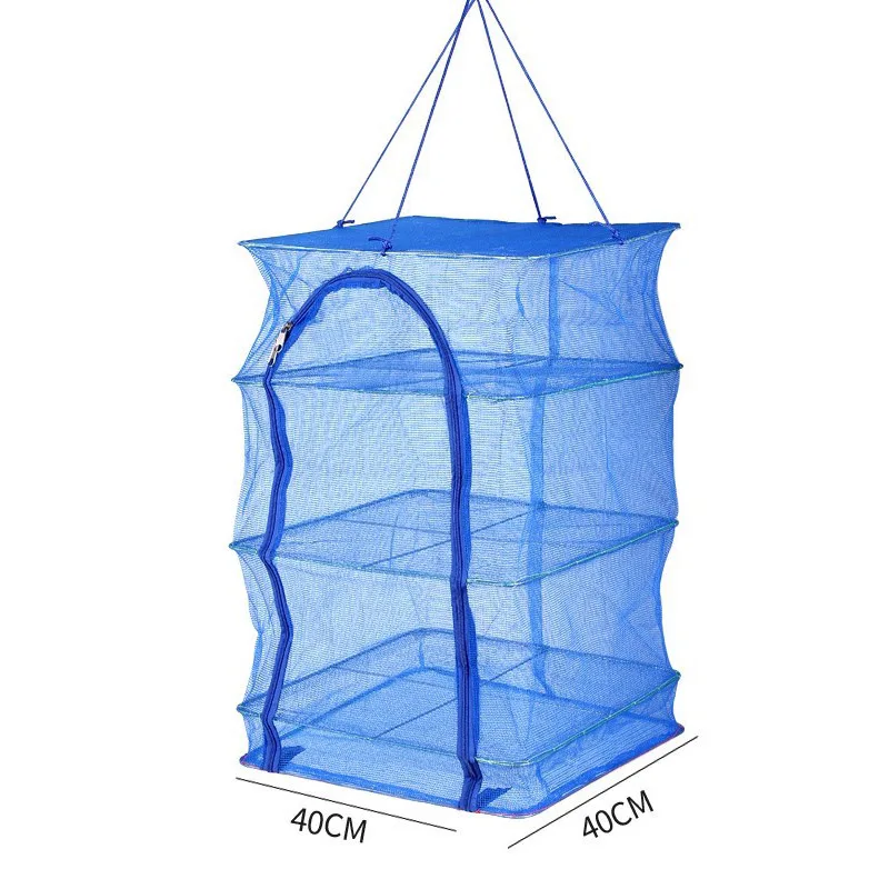 

Foldable 4 Layers Drying Fishing Net Rack Hanging Vegetable Fish Dishes Dryer PE Hanger Fish Net FH99