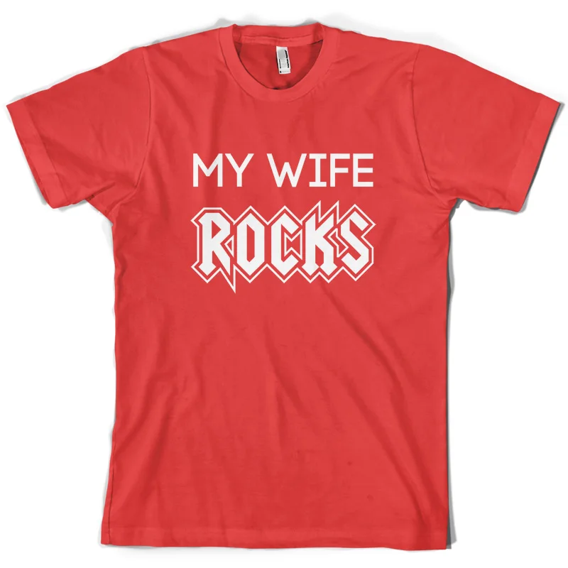 US $7.9 |My Wife Rocks Mens T Shirt Mrs Spouse Partner Love 10 Colours New ...