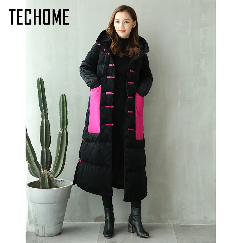 2017 New Winter Fashion Winter Long Down Jacket Women Hooded Thick Down Parka Winter Coat Women down jackets doudoune femme XL