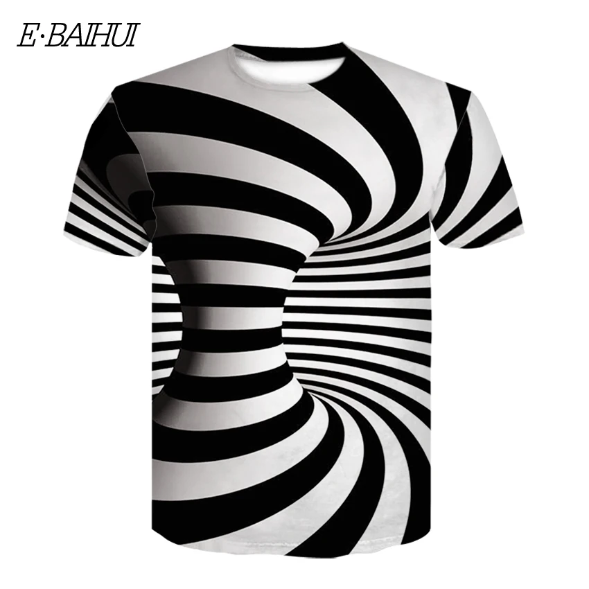 

E-BAIHUI Vortex 3d T Shirt Men Women Whirlpool Print Funny Summer Top Hip Hop Streetwear Camisetas Hombre Tee Shirt Homme D149