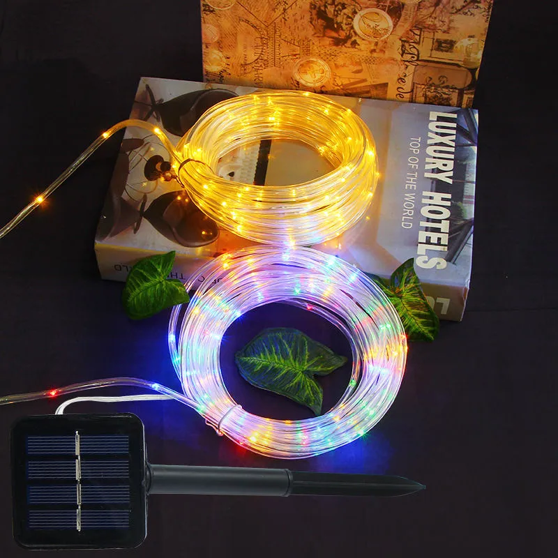 

50/100 LED Solar Power Hose Light String Christmas Decor Fairy Light IP65 Waterproof Outdoor Patio Garden Party Neon Ribbon Lamp