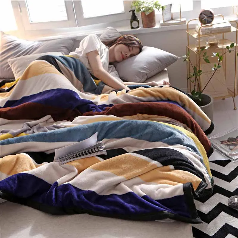 Lannidaa الكرتون رمادي البطانيات سوبر لينة المرجان الصوف النوم المفرش ورقة السفر كنبة مكتب السرير رمي بطانية 200X230 سنتيمتر