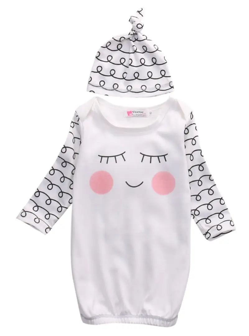 Pudcoco Cut Одежда для новорожденных сонные глаза+ румяные щеки детское платье шапочка для младенцев новорожденных ближайшие домашние пижамы спальные мешки - Цвет: 90