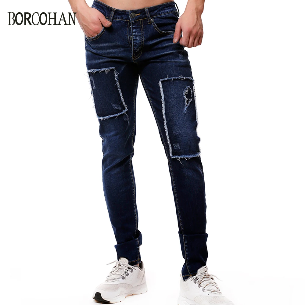 джинсы с заплатками мужские