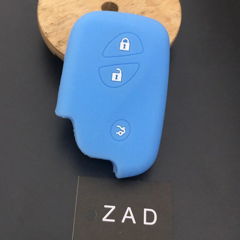 ZAD 3 кнопки силиконовый чехол для ключа автомобиля защитный чехол для Lexus CT200h ES 300h IS250 GX400 RX270 RX450h RX350 LX570 ключ - Название цвета: light blue