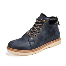 Winter Men Casual Shoes Plush Thick Warm Men Ankle Boots Soft Leather British Fashion Brand Shoes Men Lace-Up Cotton Flats Shoes