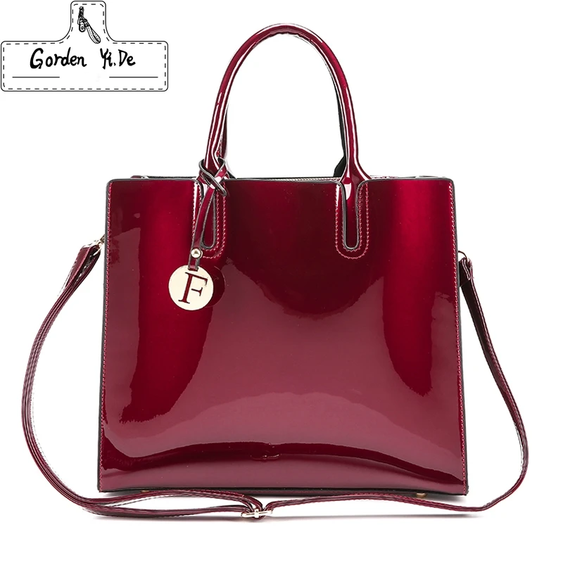 

Bright Solid Patent Leather Women Fashion Bags Ladies Simple Luxury Handbags Casual Shoulder Messenger Bags Sac A Main Tote bag