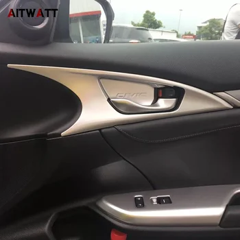 

ABS Matte Inner Door Handle Bowl Cover Car Styling For Honda Civic 2016 2017 Trim Decoration Car Stickers Accessories 4pcs