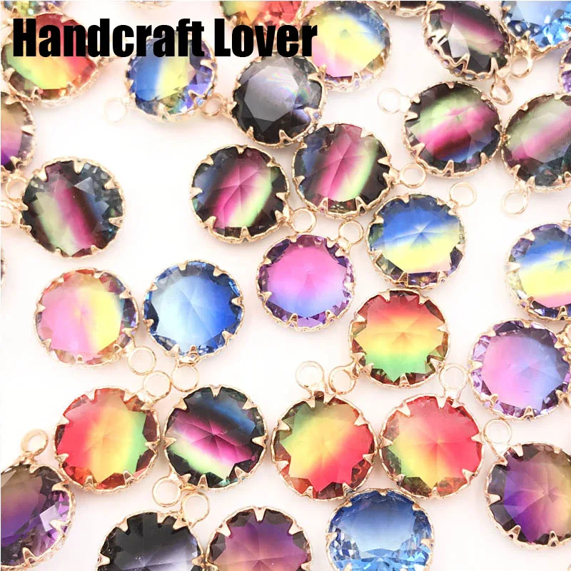 

10pcs 12mm flower tourmaline crystal Mental claw earrings necklace Bracelet accessories sew on rhinestones
