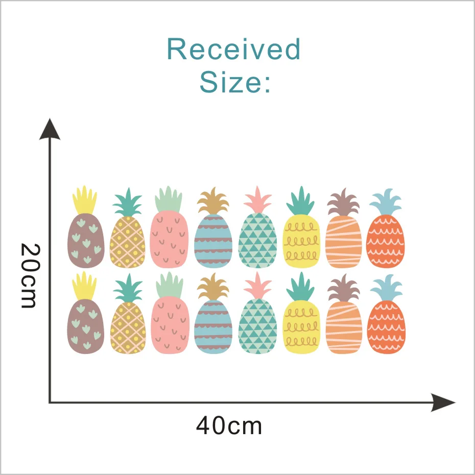 Мультфильм красочные ананас наклейки на стену модные красивые наклейки украшения для дома детская комната Гостиная Водонепроницаемый искусство - Цвет: CCS4053