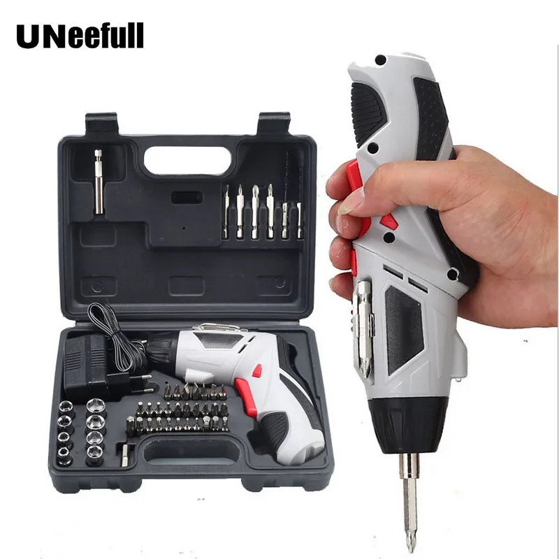 Kopen UNeefull 4.8 v Elektrische Schroevendraaier Set multifunctionele Batterij Oplaadbare Handboor Elektrische Schroevendraaier Set DIY Power tool