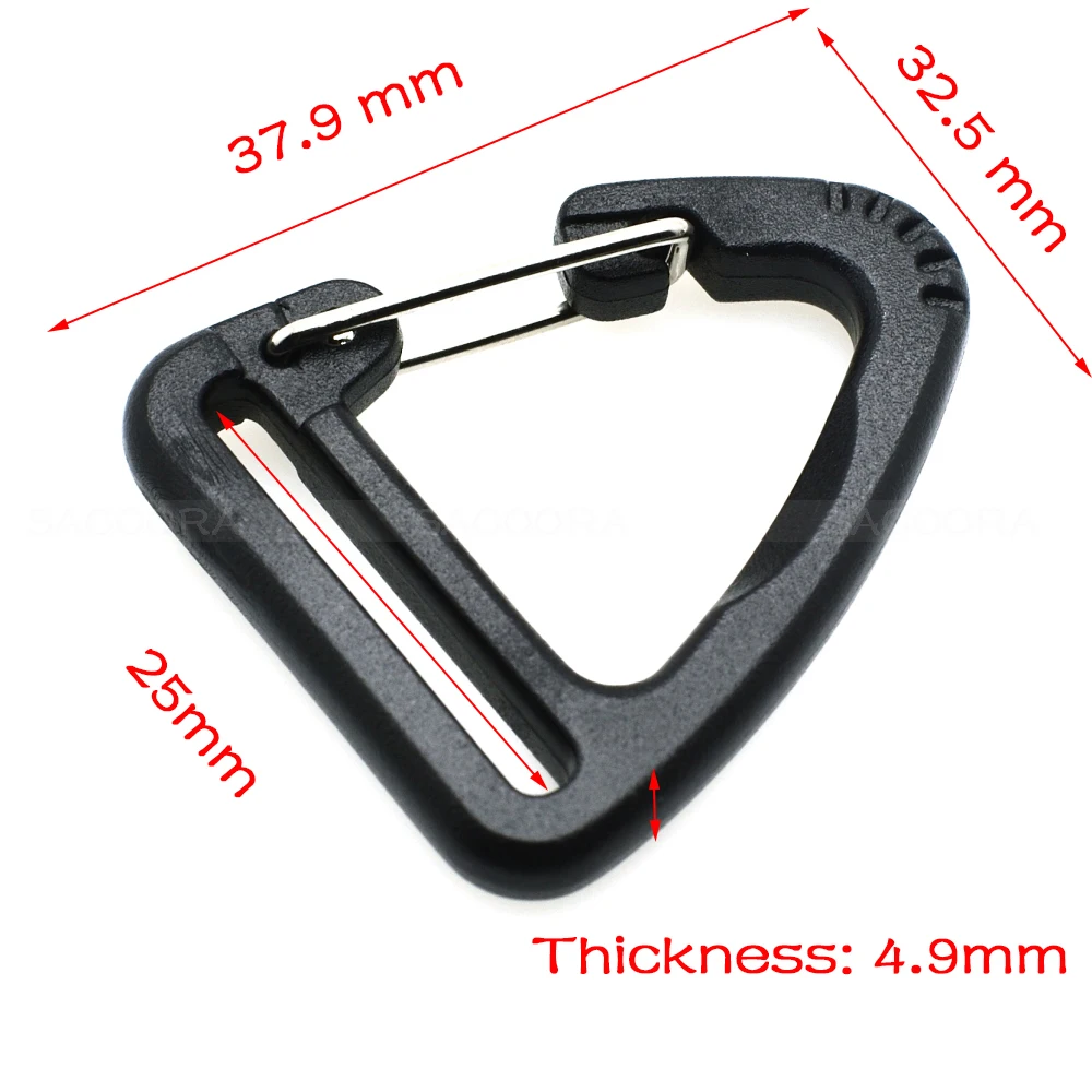 1 шт. 1 ''пластиковый крючок для пряжек карабин для скалолазания, подвесной брелок для ключей, ремешок для рюкзака 25 мм