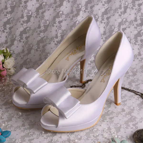 

Wedopus New Royal Blue High Heel Shoes with Bow Open Toe Autumn Platform Pumps