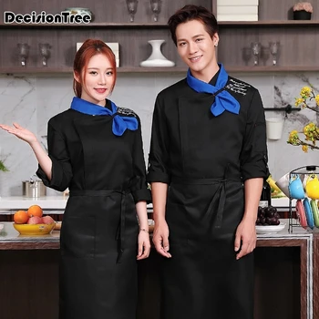 

2020 men stand collar pocket short sleeves double breasted restaurant chef kitchen working wear uniforms t shirts jacket