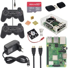 Raspberry Pi 3 Model B Plus игровой комплект + акриловый чехол + usb-геймпад + 32G sd-карта + 3A блок питания + радиатор для RetroPie 3B +