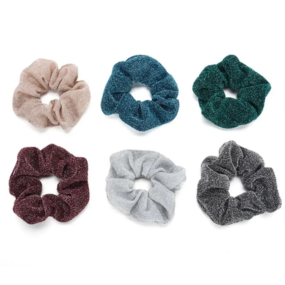 

Big Size Women Hair Scrunchies Glitter Elastic Hair Bands/Gum Women Dancing Bun Hair Ties Ropes For Ladies Hair Accessories