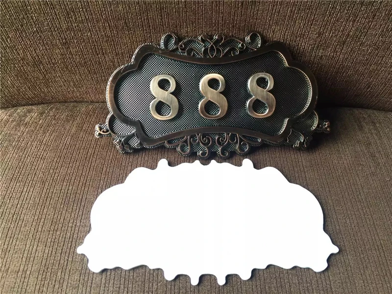 ABS пластик имитация металла бронза номер дома на заказ знак номер двери Наклейка для гостиницы квартиры вилла номер наклейки s