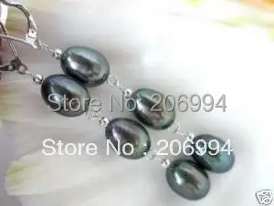 

new arrive factory price Beautiful Freshwater black pearl earring 2pairs/lot fashion jewelry