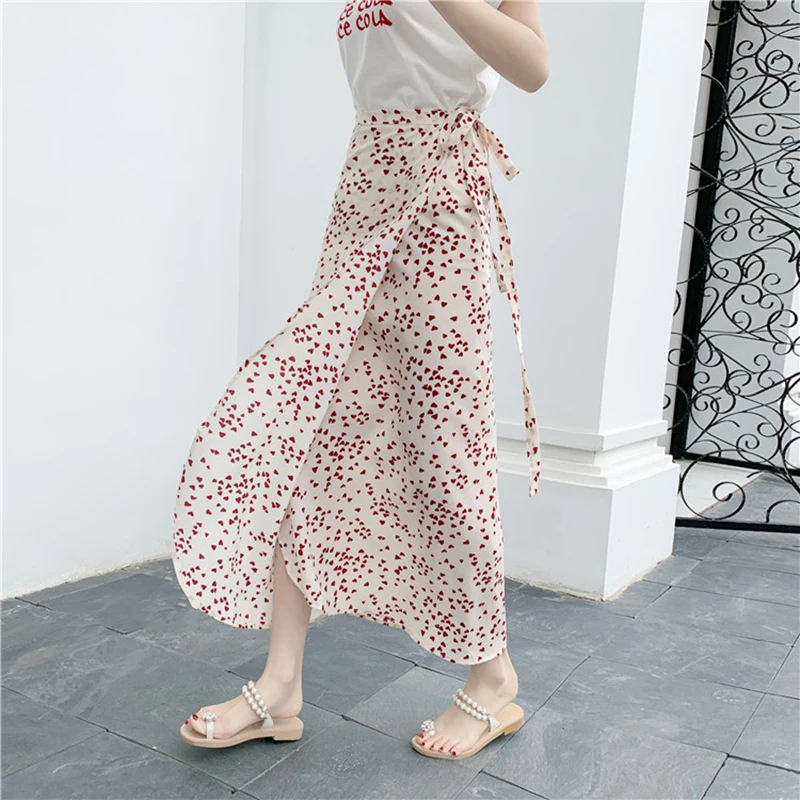 3 цвета богемная Высокая талия цветочный принт летние юбки женские s Boho Асимметричная шифоновая юбка макси длинные юбки для женщин