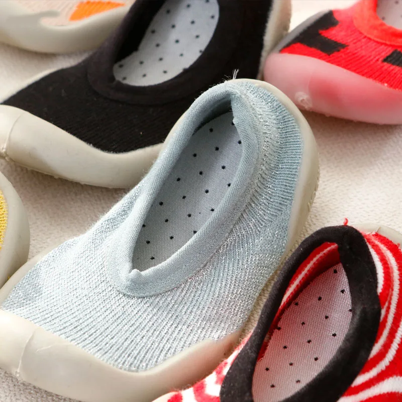 dkDaKanl 1 Pair Baby Ventilate Non Slip Socks With Rubber Sole Stripe Floor Socks For Baby First Walker Baby Toddler Shoes