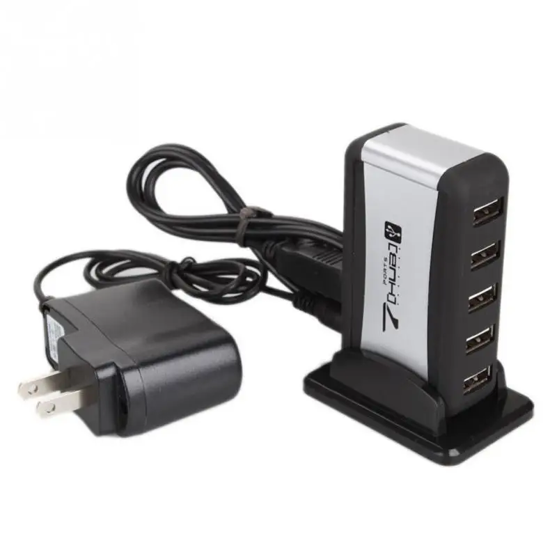 Высокоскоростной прочный концентратор для ПК ноутбука USB 2,0 конвертер адаптер питания 7 портов