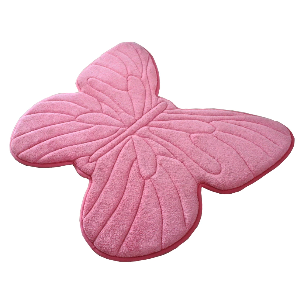 

Pink butterfly coral fleece memory foam memory foam bath mat carpet