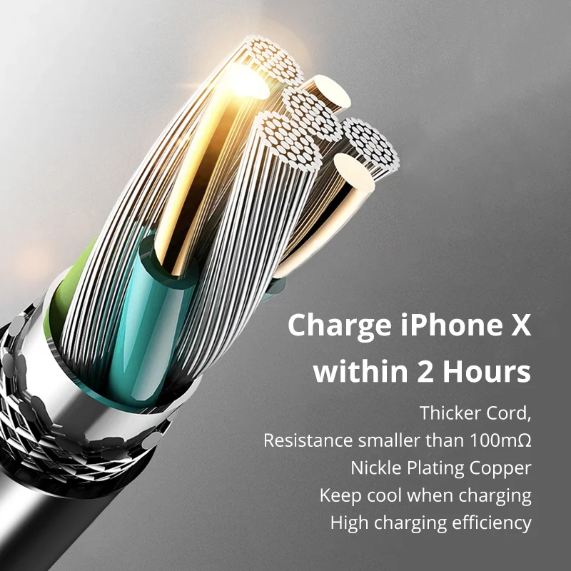 USB кабель Snowkids MFi для зарядки телефонов Lightning iPhone 11 X 8 7 6 5 XR XsMax синхронизация данных