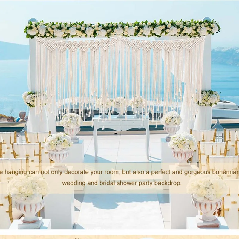 

Wedding Backdrop Macrame Boho Theme Wedding Decoration Bohemian Beautiful Photo Backdrop Fringe Garland Banner Home Decoration