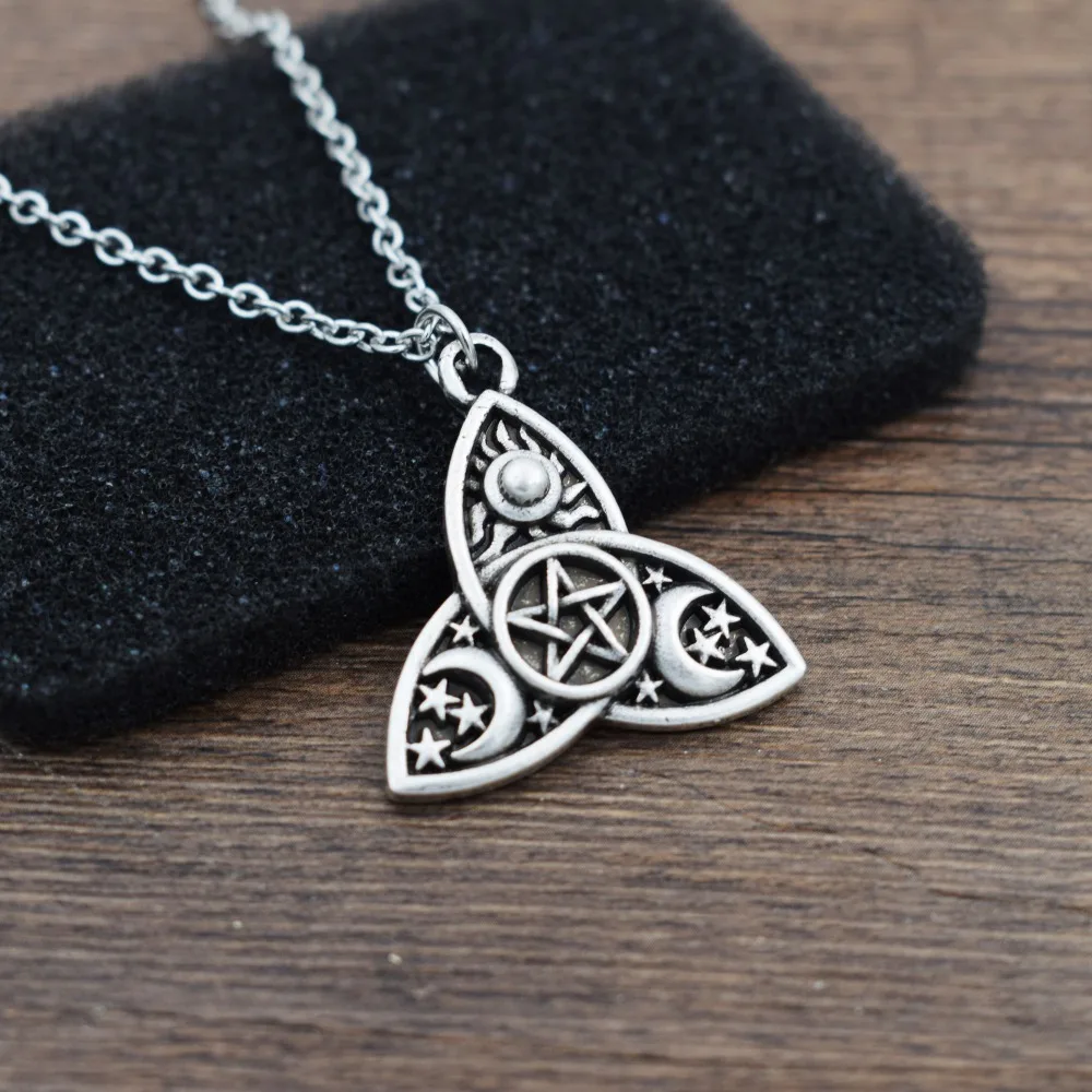 SanLan 1 шт. ожерелье в виде богини тройной Луны ювелирные изделия Triquetra Pentacle|Цепочки|