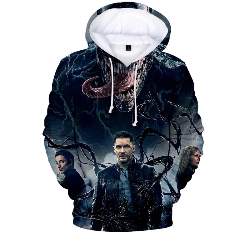 Comic Venom Hoodie Sweatshirts Men Superhero Anime Cool Black Autumn Winter Tops Plus Velvet Warm Hoody Couple Hip Hop Pullovers (6)