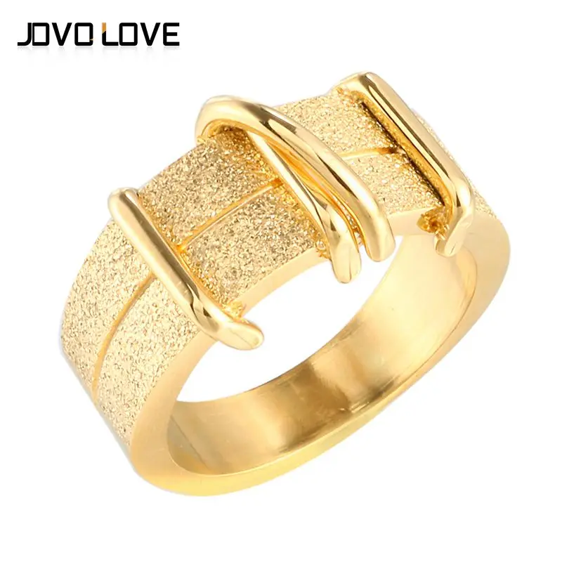 

Luxury Engagement Couple Rings Frosted Gold Color Stainless Steel Vintage Uique Ring for Women Bijoux Fashion Jewelry
