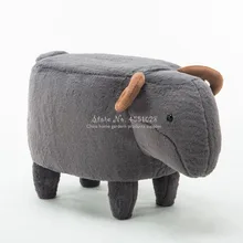 Европейский цельный деревянный детский стул для педалей, милый одиночный табурет из овечьей шерсти, креативный мультяшный домашний стул для обуви с животными, кресло Dotomy