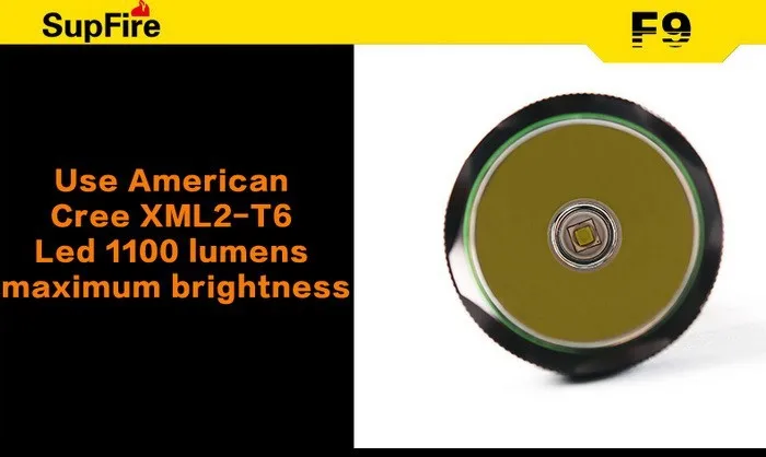 Supfire F9 CREE XML2-T6 светодиодный фонарик чрезвычайных Перезаряжаемые свет для охоты на 18650 Батарея