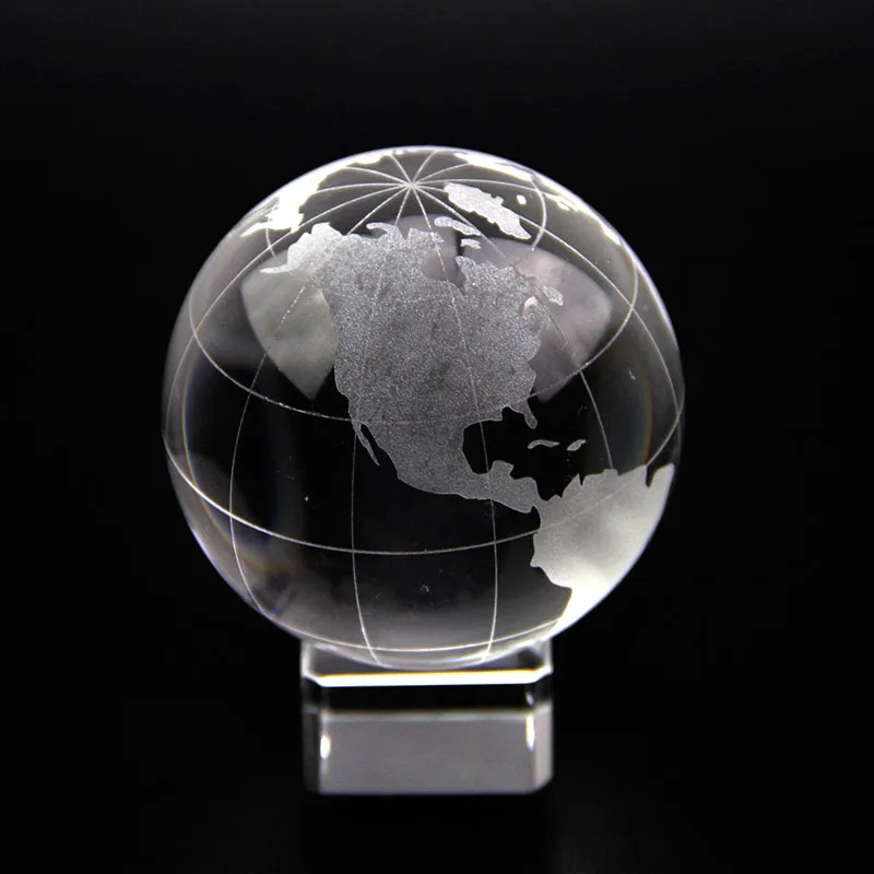 60mm crystal glass global ball world map asian quartz marbles sphere
