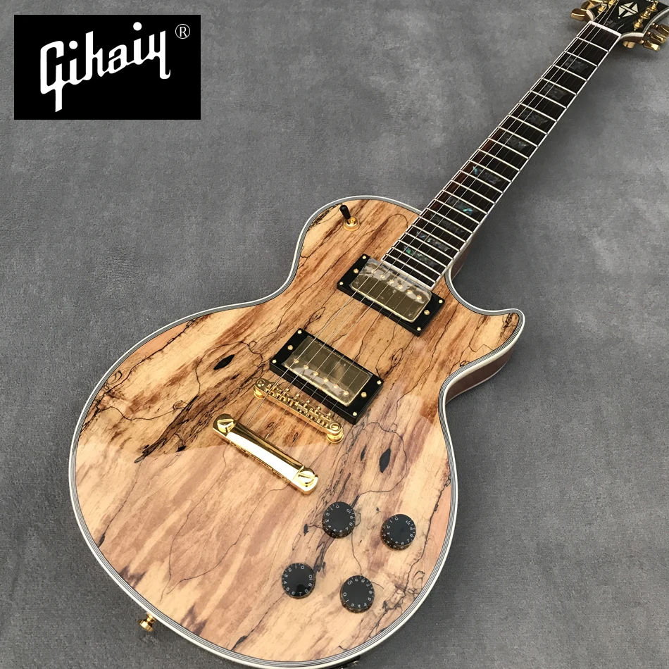 

NEW High quality hand-made electric guitar, Rotten wood electric guitar with rosewood fingerboard abalone inlaid, free shipping