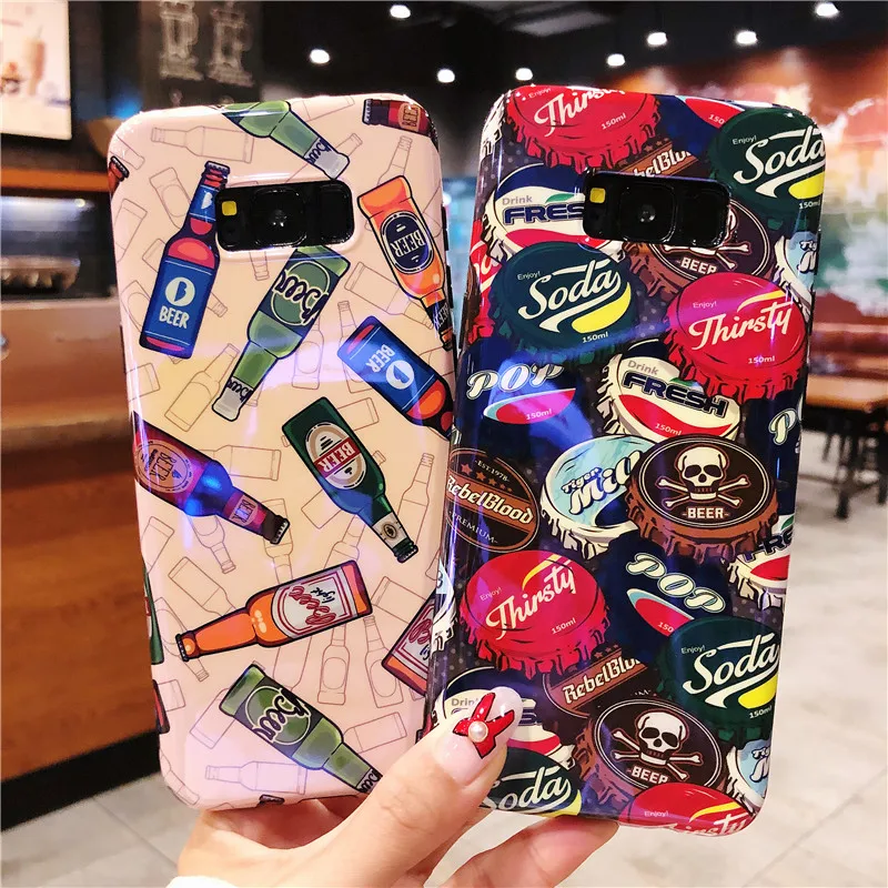 

Samsung S10 Case Hard Bluray Beer Cover Fashion Phone Case for Samsung S10 Plus Back Covers Unique Funda for Samsung S8 S9 Plus