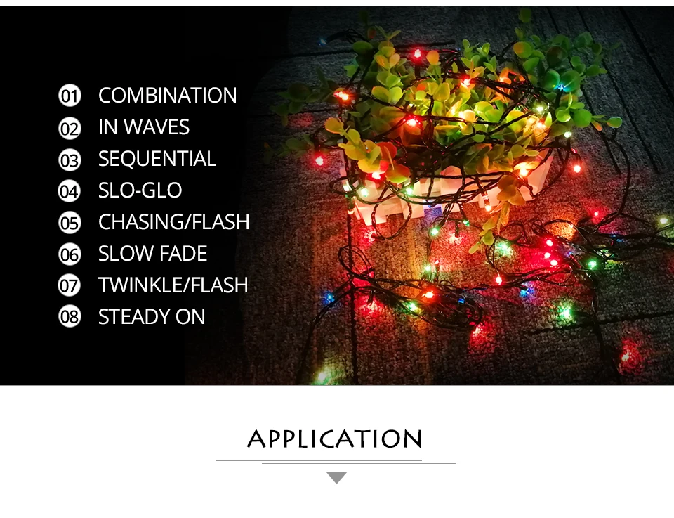 RBG 10M 100 Lights Christmas String New Year Flasher 220V 8 Modes Garland Xmas Garden Party Decoration Holiday Night Lighting (5)