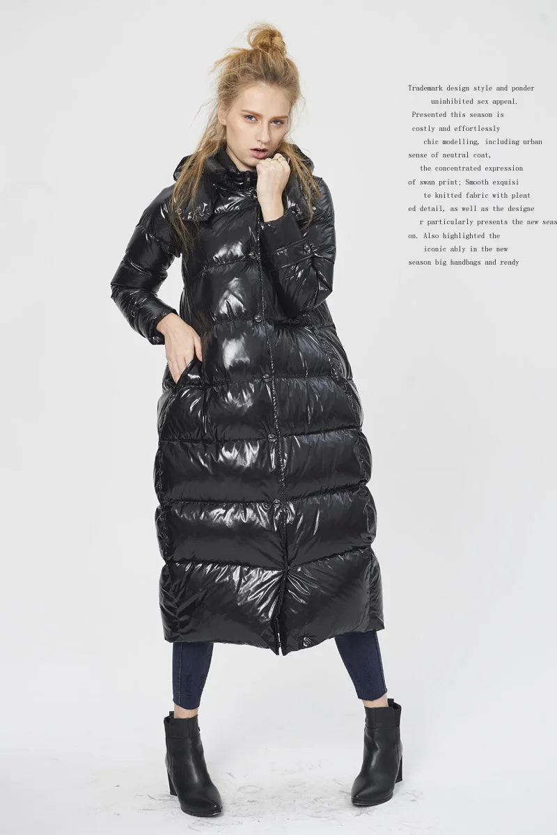 Свободный утиный дождевик размера плюс 5XL,, зимний женский толстый длинный пуховик с капюшоном, пуховик, пальто, пуховая куртка 531