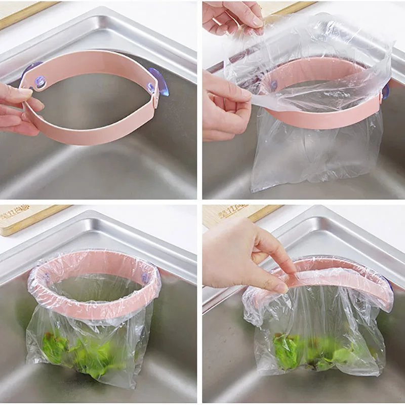 

Creative Suction Garbage Bag Holder Kitchen Sink Sucker Clip Storage Rack Garbage Storage Organizer Kitchen Gadgets