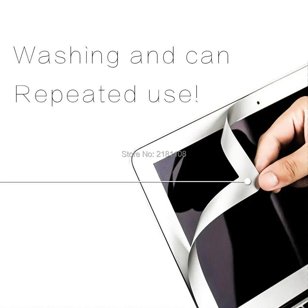 Bubble Free LCD Screen Protector Silver Frame Apple Macbook Air 13.3" A1369 A1466