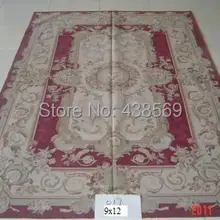 9'x12 aubusson шерстяные ковры красный дизайн потертый шик ковры-все виды ковры в нашем магазине